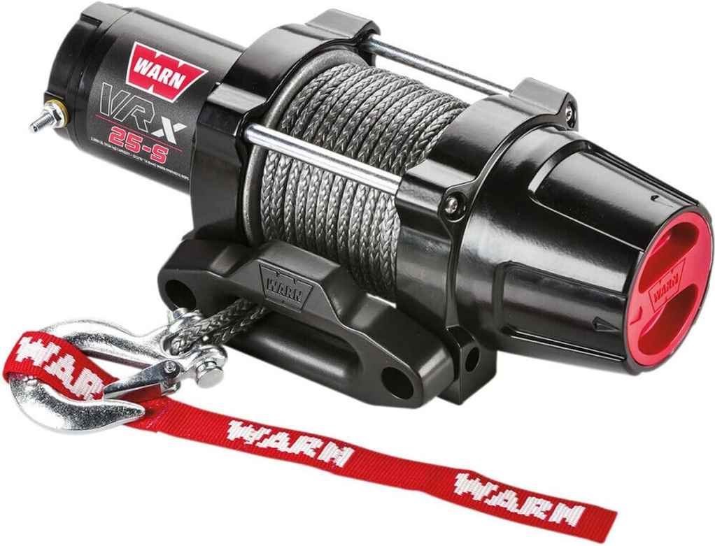 WARN 101020 VRX 25-S Powersports Winch with Handlebar Mounted Switch and Synthetic Rope - 3/16 Inch Diameter x 50 Foot Length, 1.25 Ton (2,500 lb) Capacity
